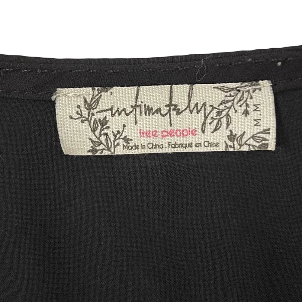 Free People Intimately Blouson Brami - Cropped Cami Top - Black - Size M